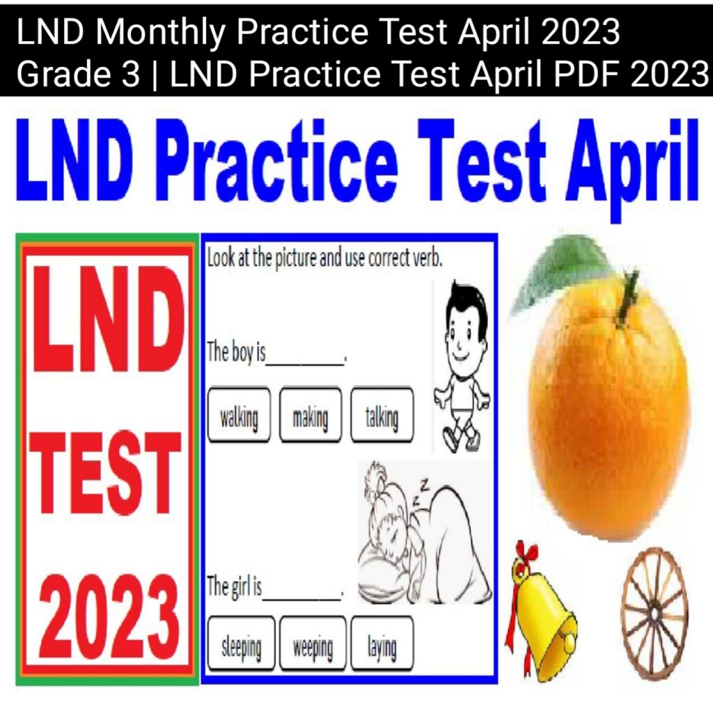 LND Monthly Practice Test April 2023 Grade 3 | LND Practice Test April PDF 2023