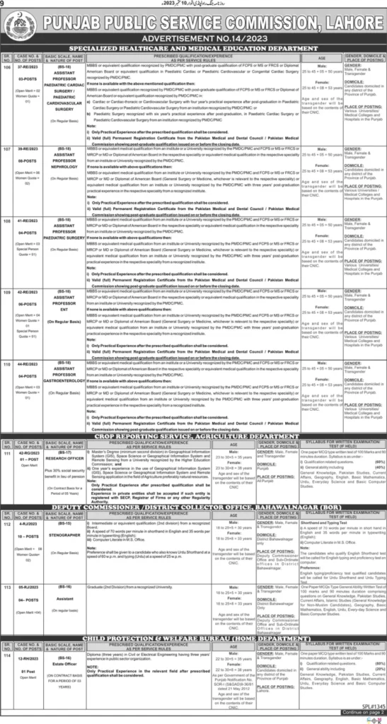 Latest PPSC Jobs Advt Number 14/15/16 & 17 || Apply Online 2023