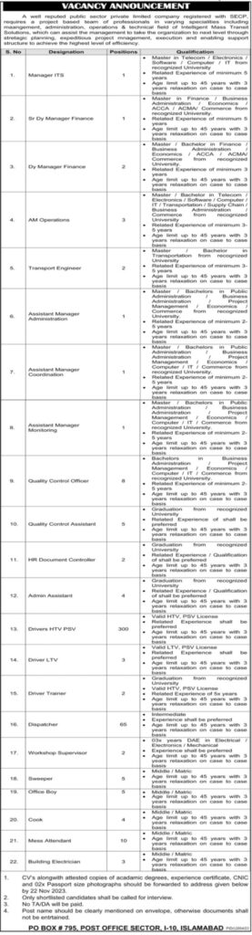 PO BOX NO 795 Jobs (425+ Posts) - Public Sector Organization 2023