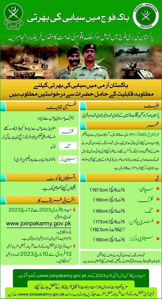 Join Pakistan Army