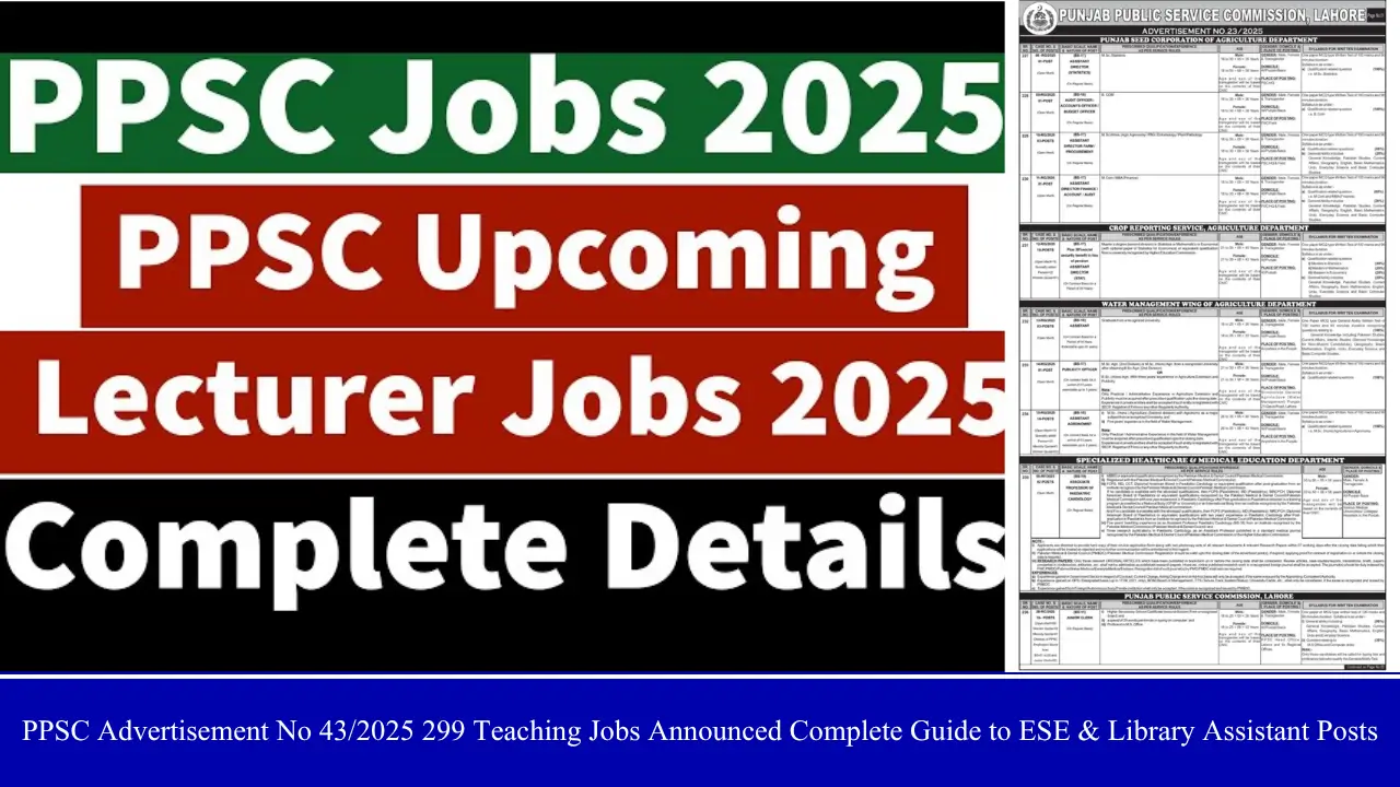 PPSC ESE (General) Qualification Seats Complete Guide for Advertisement No. 43/2025